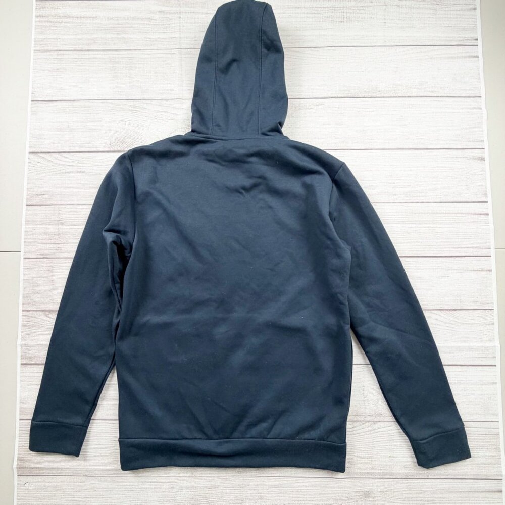 Adidas Men’s Hoodie Small Black Pullover Sweatshirt with Zip Chest Pocket - Picture 3 of 3